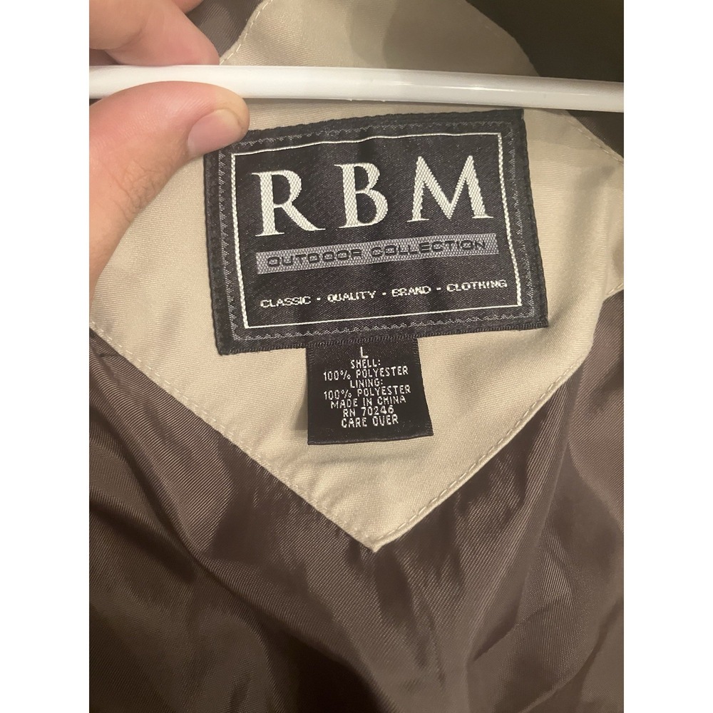 RBM Outdoor Collection Bomber Jacket Black Mens Sz L Lined Zip Collared - Picture 6 of 11